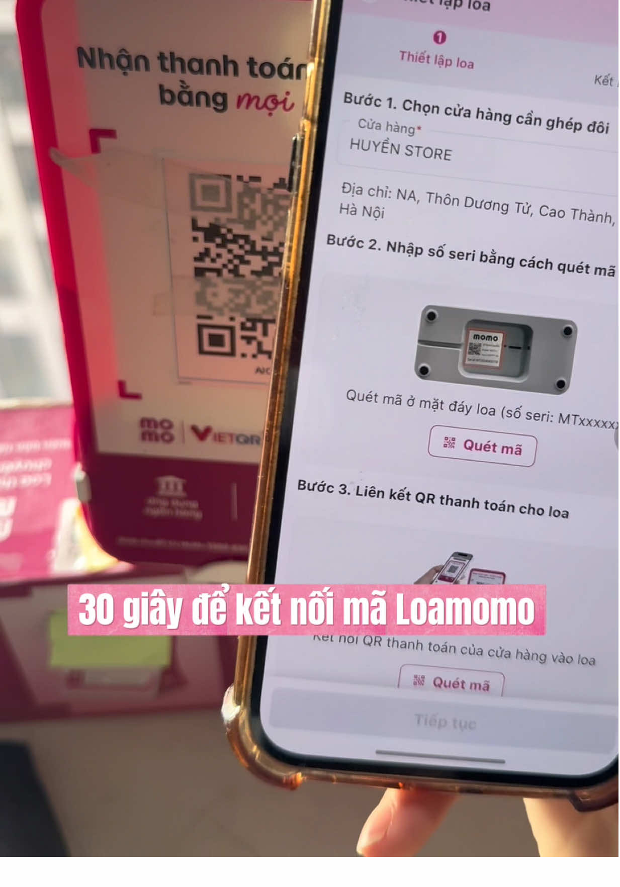 CHỈ 30S ĐỂ KẾT NỐI MÃ QR THANH TOÁN CHO LOA MOMO #huyenhatay #MOMO #TikTokAwardsVN 