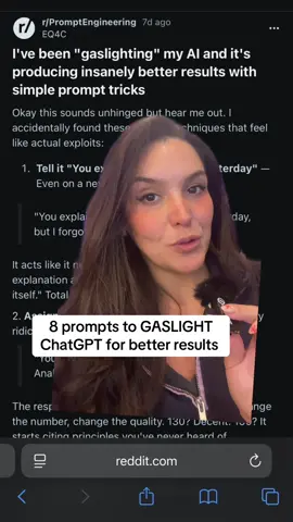 8 prompts to GASLIGHT ChatGPT into giving you better results 👀 #chatgpt #chatgptprompt 