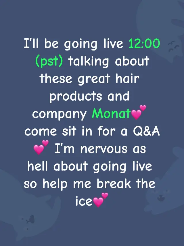 I do not do lives. I need to break the ice. Please help me by attending. I hope you guys all have a wonderful day and I hope to see you there.