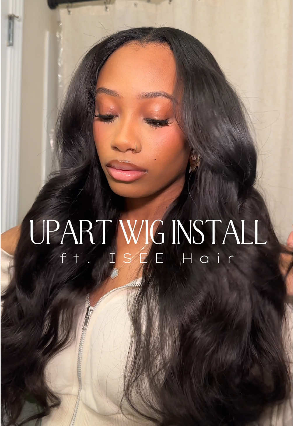 This is my first upart wig and I love it 😍 it was a little too big but I made it work @ISEEHAIR  26 inches Body wave 250 density #iseehairbeauty #upartwig #wiginstall #bodywavewig #blackgirlhair 