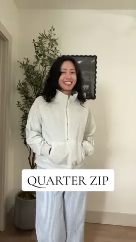Wearing size medium! Perfect layering piece #quarterzip #sweaterweather #athleisure 