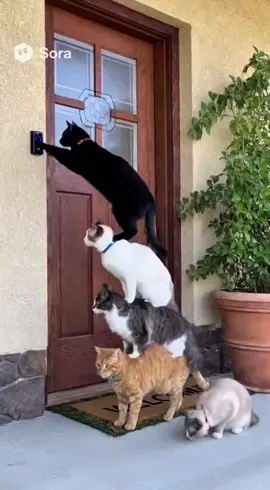 “Cats doing the classic doorbell prank 😼🚪🔔💨” #prank #pranks #viraltiktok #viralvideos #catsoftiktok 