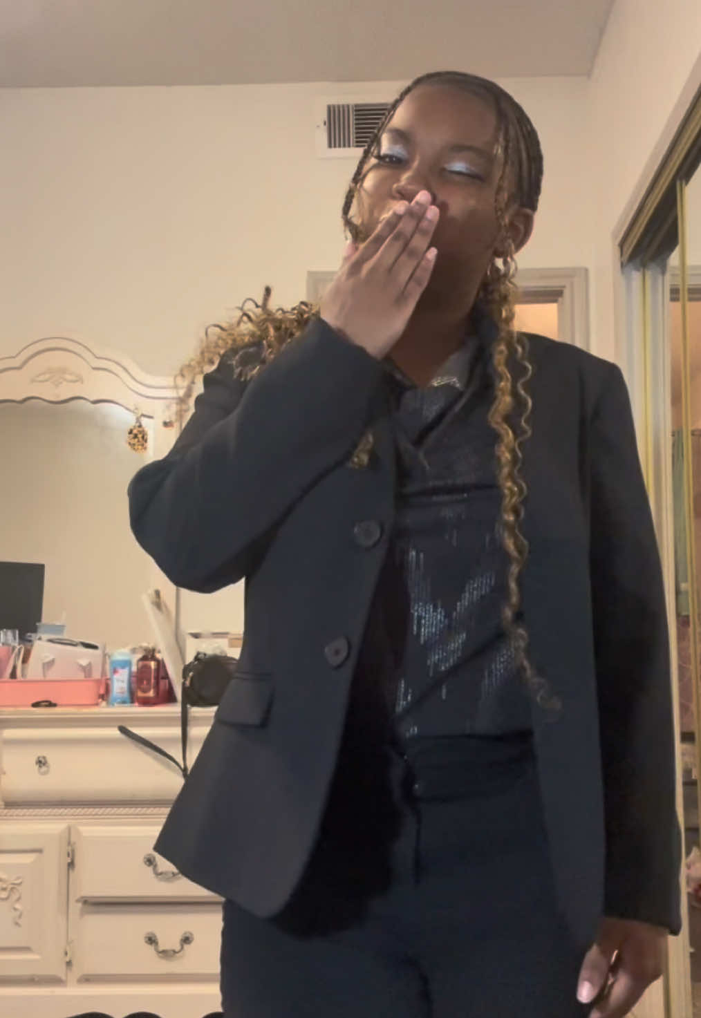 How does your professional attire/closet look? Mine is preety STACKED and there’s a whole story behind it…😅 story for another day!  #fitcheck #careerfair #businesscasual #fyp #fashiontok 