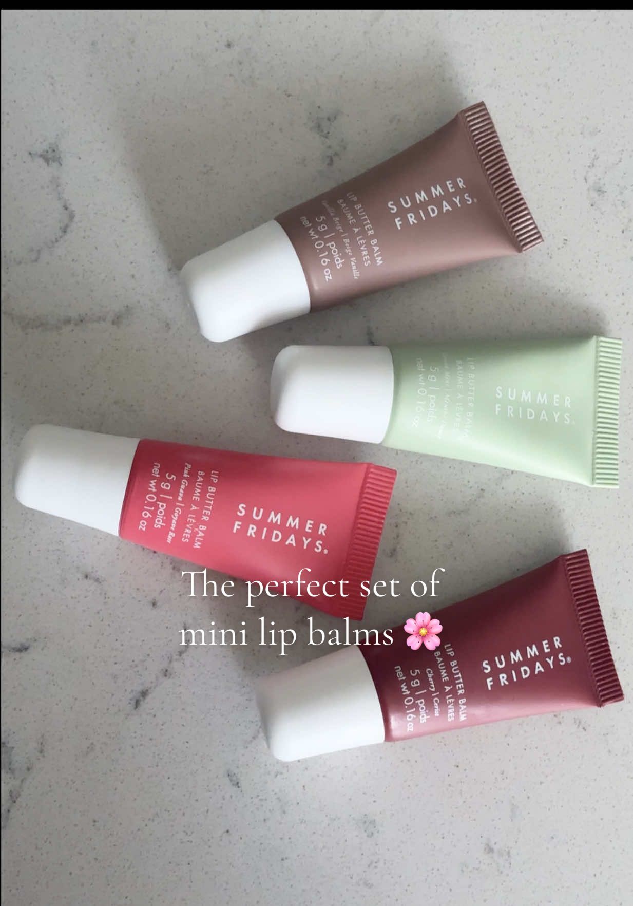 The perfect set of mini lip balms 🌸#summerfridayslipbalm #summerfridays #lipbalm #tiktokfinds #beautyfinds @Summer Fridays 