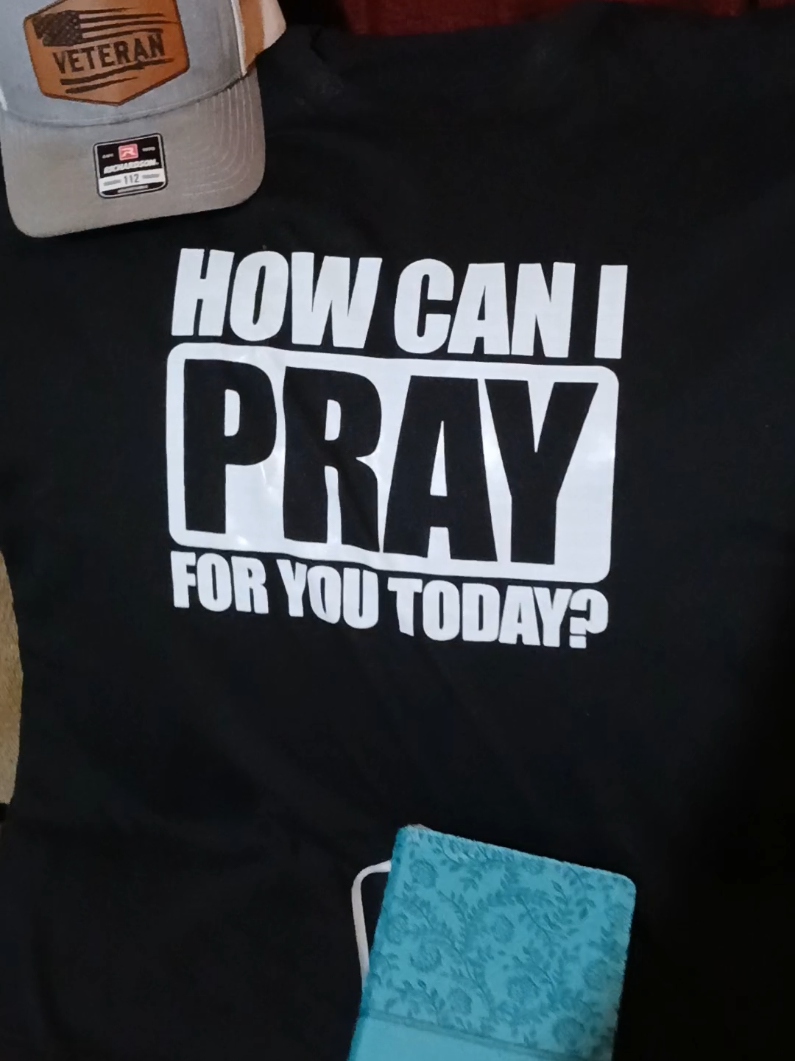 Prayer Tshirts and other Christian Tshirts available in showcase. How can I pray for you? 100% Cotton Tshirts for perfect fit. Godly Tshirts always help break the ice. #christiantiktok #christiantshirts #prayer #prayerwarriors #christian 