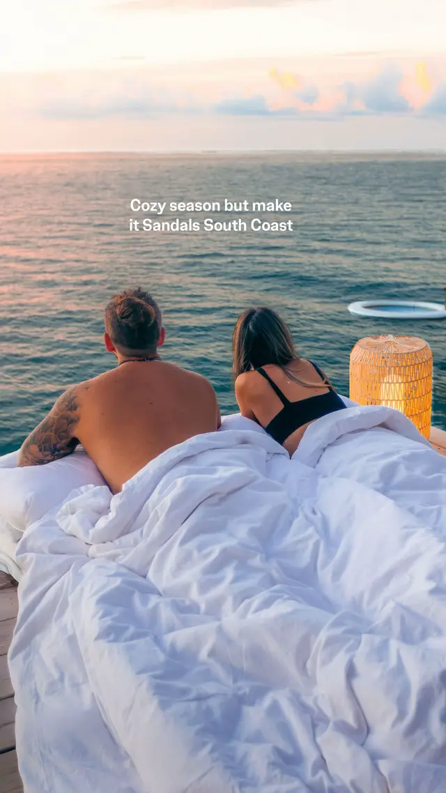 Cozy season but make it Caribbean 🤝 If you like how we do fall, you know where to find us ☀️ #SandalsResorts #MadeOfCaribbean @natigana @_adamdesjardins @sydneyandavis 