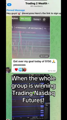 Our whole group WINNING!🏆 this is just from today!! #futurestrading #trading #trader #nasdaq 
