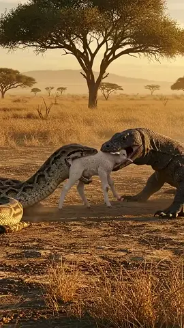 EPIC Showdown: Python vs. Komodo Dragon for a Meal!#shorts #viral #viralvideos #foryour #foryoupage❤️❤️ 