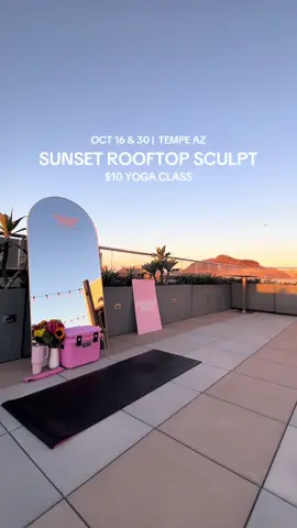 tonight 🌅  just off mill ave (walkable to asu tempe campus!) 5:45-6:45pm ✨ #asu #tempe #yoga #rooftop #tonight @SweatPals 