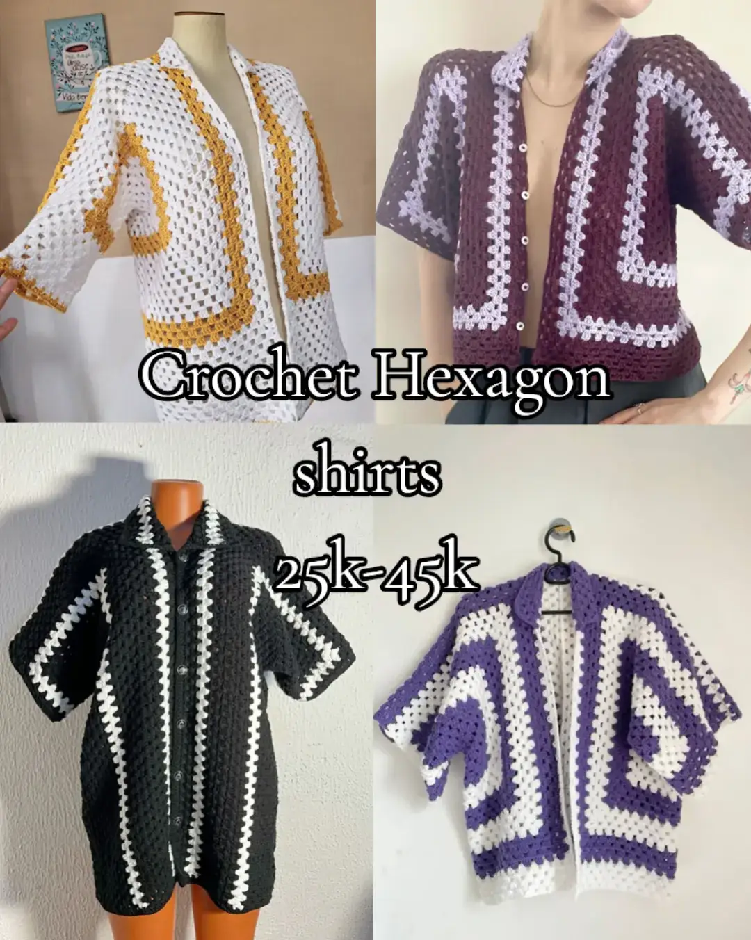 Available to order (made after order) Price 🏷️ 25 -30k (cropped) 40-45k (medium/standard) Nigeria Crochet shirts Crochet shirt  . . . . #crochet #crochetwithme #crochetshirt  #crochetbusiness #SmallBusiness 