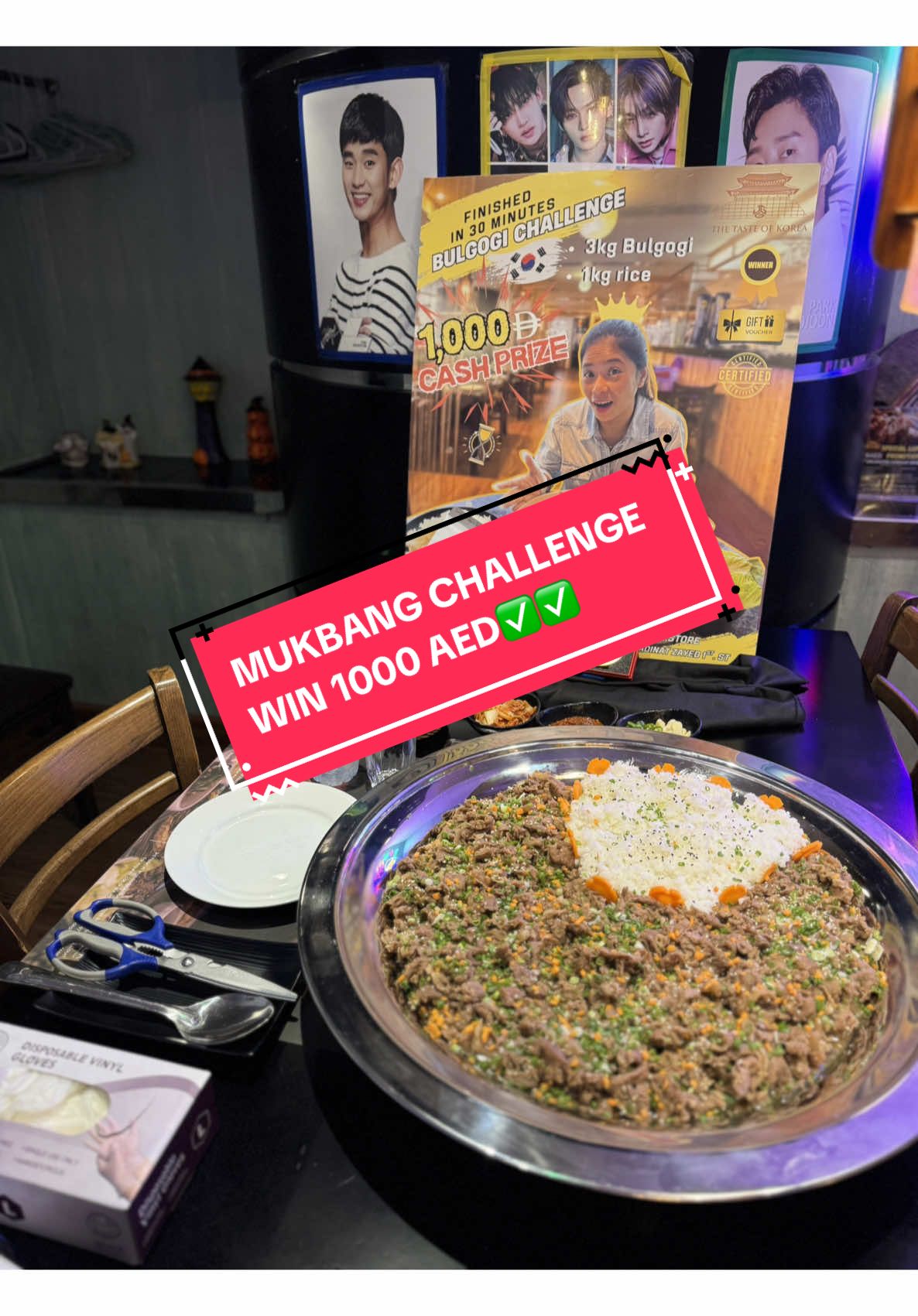 CALLING ALL FEARLESS FOODIES IN UAE💪🏻💯 Dare to devour 3kg of bulgogi and 1kg of rice? COME AND TRY IT OUT, PUSH INTO YOUR FOOD LIMITATIONS😁💪🏻 w/a to register‼️#mukbang #uae #fyppppppppppppppppppppppp #fyp #UnliBBQ 