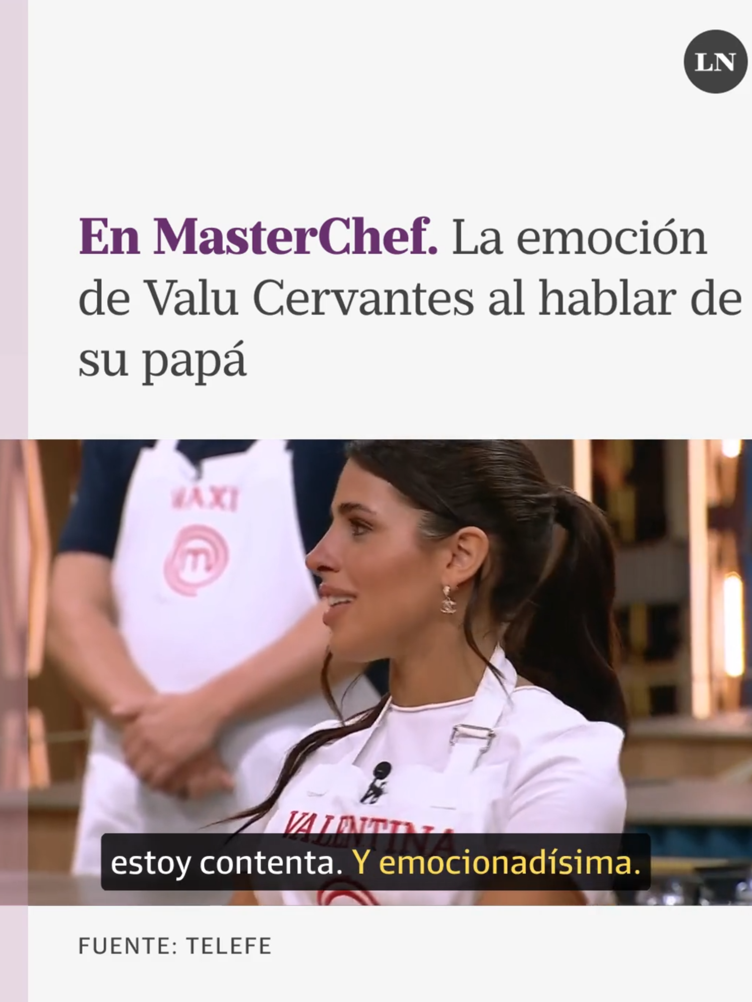 En el programa del miércoles de MasterChef Celebrity (Telefe),  Valentina Cervantes, pareja del futbolista Enzo Fernández, vivió un momento muy especial cuando presentó su plato. Se conmovió hasta las lágrimas al contar la historia detrás de su preparación y contagió ese sentimiento a los jurados.