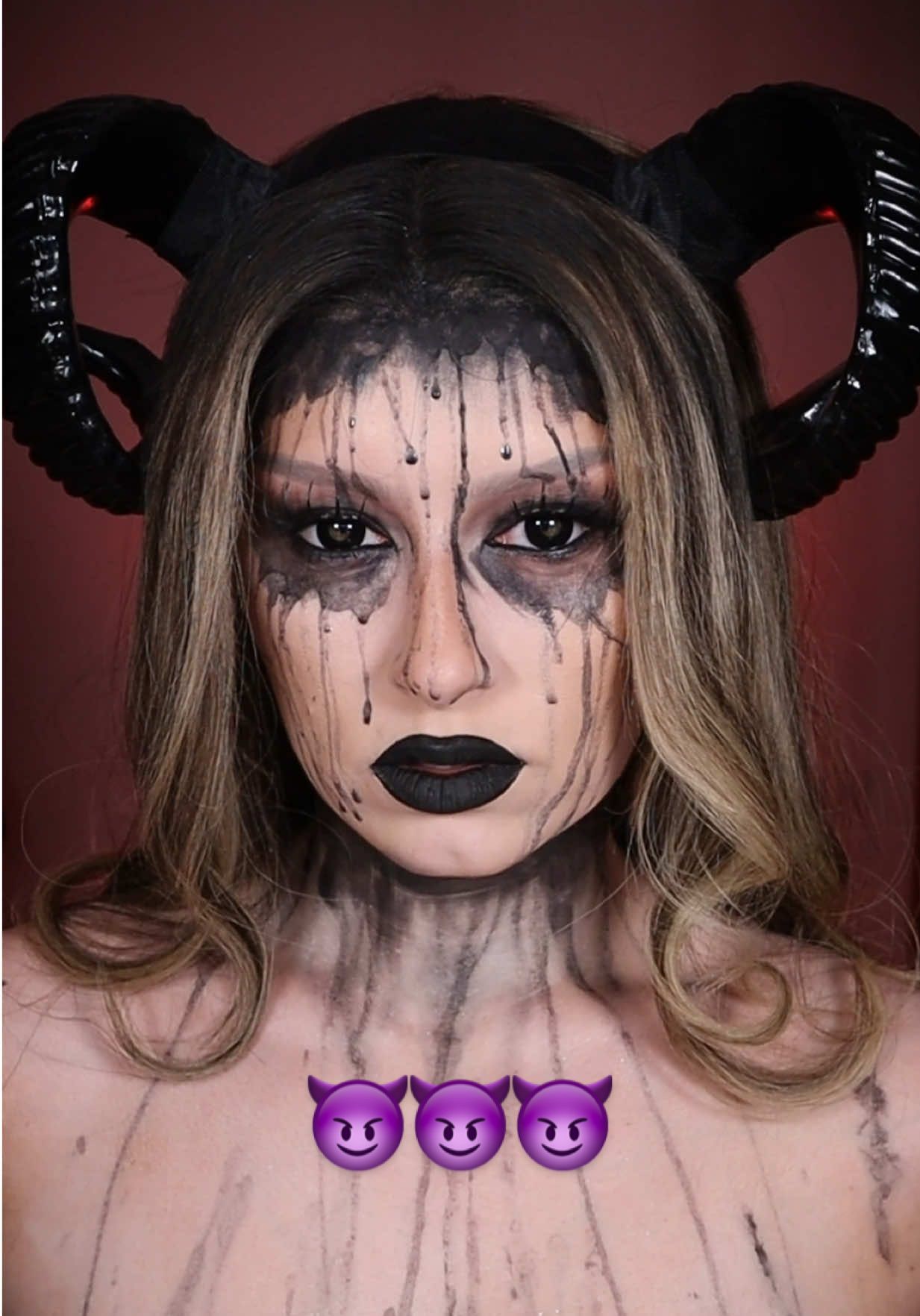 Spooky szn is herrrrre 👹😈 Halloween makeup is not my jam but I had to get involved with the fun!!!  #halloween #halloweenmakeup #devilmakeup #makeup #alopecia 