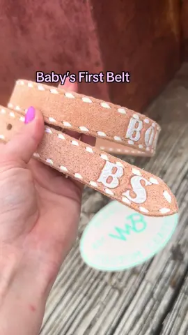 A tiny cowgirls first little custom belt 💕 #westernstyle #cowkids #ranchmoms #ranchwife #westernnursery 