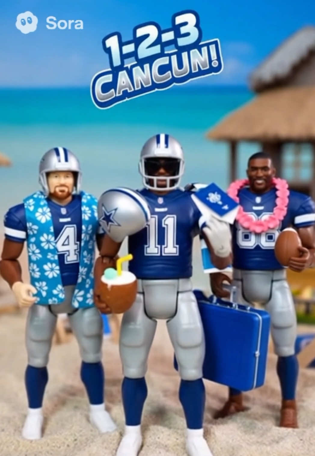 New Cowboys playset, just in time for Christmas. Everyone knows they are already thinking about Cancun #nfl #dallas #cowboys #sora #cancun