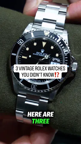 3 OF ROBERTINO’S VINTAGE ROLEX PICKS‼️ In this video, @watchguys_ shows off 3 vintage Rolex watch models. A Sea-Dweller 16600 from 1990, a GMT Master II “Pepsi” 16750 from 1986, and a Rolex Submariner 16610. The patina on these vintage models is thanks to the Tritium paint on the hour makers and hands. This is the glowing material Rolex used on older models, that reacts overtime to sun exposure by turning a shade of orange. This is desirable for vintage watch collectors, and is a sure indication that a Rolex has stayed original after decades of use.  Follow @watchguys_ for more! Visit WatchGuys.com to buy and sell Rolex watches. 