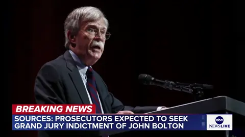 Federal prosecutors in Maryland are expected to ask a grand jury to indict former Trump national security adviser John Bolton for his alleged mishandling of classified documents, sources tell ABC News. #News #Bolton