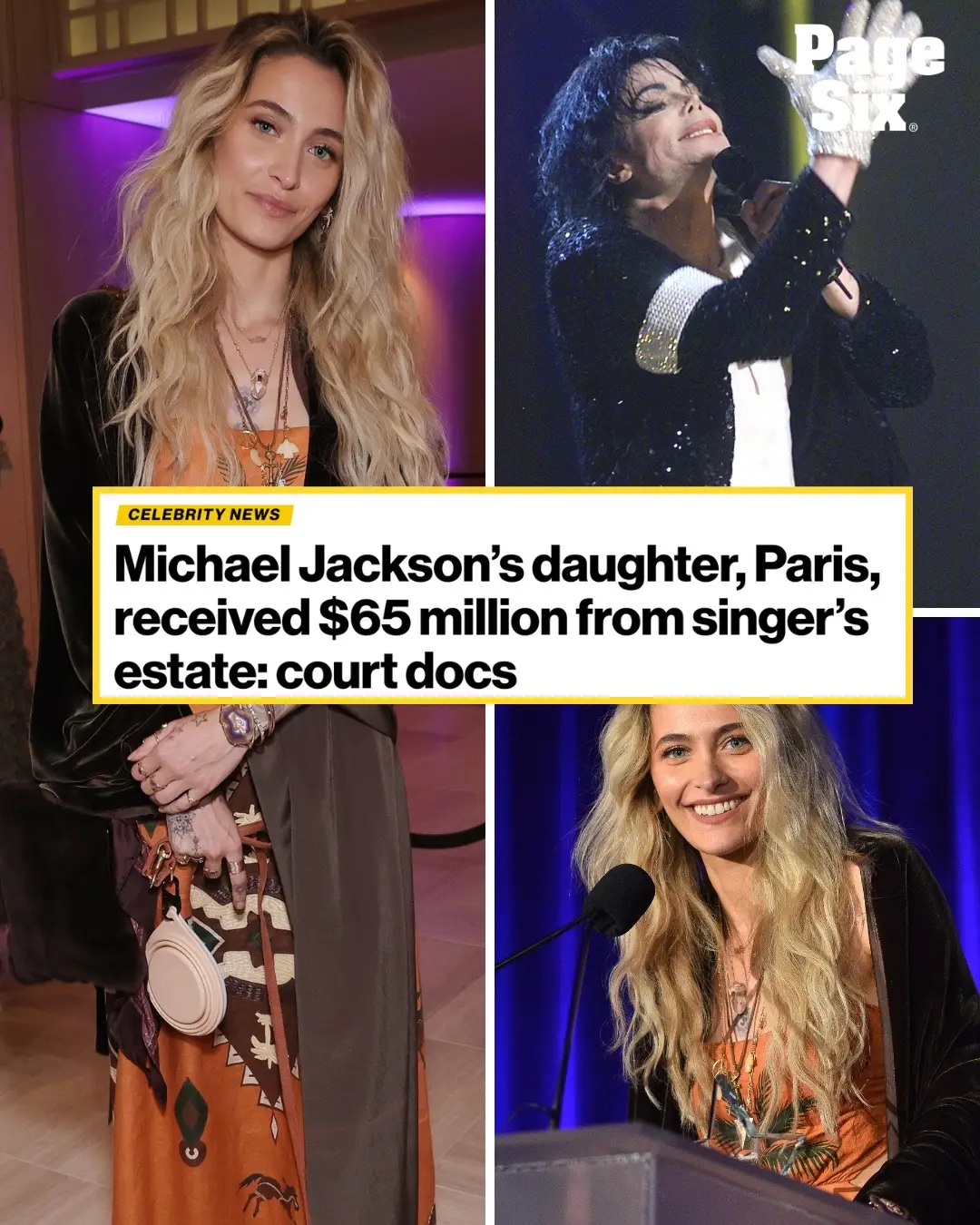 Paris Jackson has received $65 million in benefits from the estate of her late father, Michael Jackson, according to a new court filing. The massive figure was disclosed in an Oct. 9 court filing by the executors of Michael’s estate in response to Paris, 27, stating in documents filed in June that she was “concerned” regarding payments being made by her father’s estate. Michael’s estate executors hit back in the new filing obtained by press. “Few have benefited more from the Executors’ business judgment than Petitioner herself, who has received roughly $65 million from the Estate in benefits,” the filing alleges. “She would have never received that had the Executors followed a typical playbook for an estate like this one in July 2009.” 📸: REUTERS; Getty