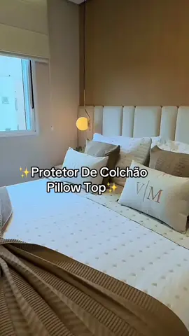 Protetor de colchão pillow top para deixar sua cama mais macia ✨ #tiktokviral #utilidades #comprasegura #pillow #fyppppppppppppppppppppppp 