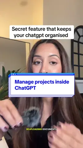 Did you know there was a feature in ChatGPT designed to help you manage projects? Yeh a - and it’s called projects!  The best thing about this feature is that is basically a custom GPTs & a folder. Meaning you can store all conversations for that project in an organised way and your project will use all previous conversations as context for future conversations!  @ChatGPT  #chatgpt #ai #aitips #aitools #aitoolsforbusiness 