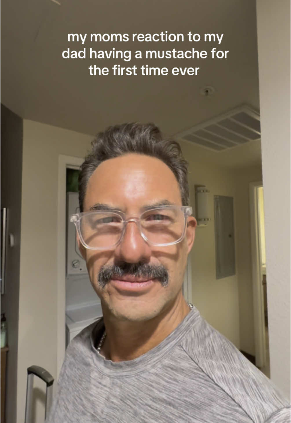 I hope I’m still laughing like this after 30 years of marriage #parents #mustache #shave #happycouple  