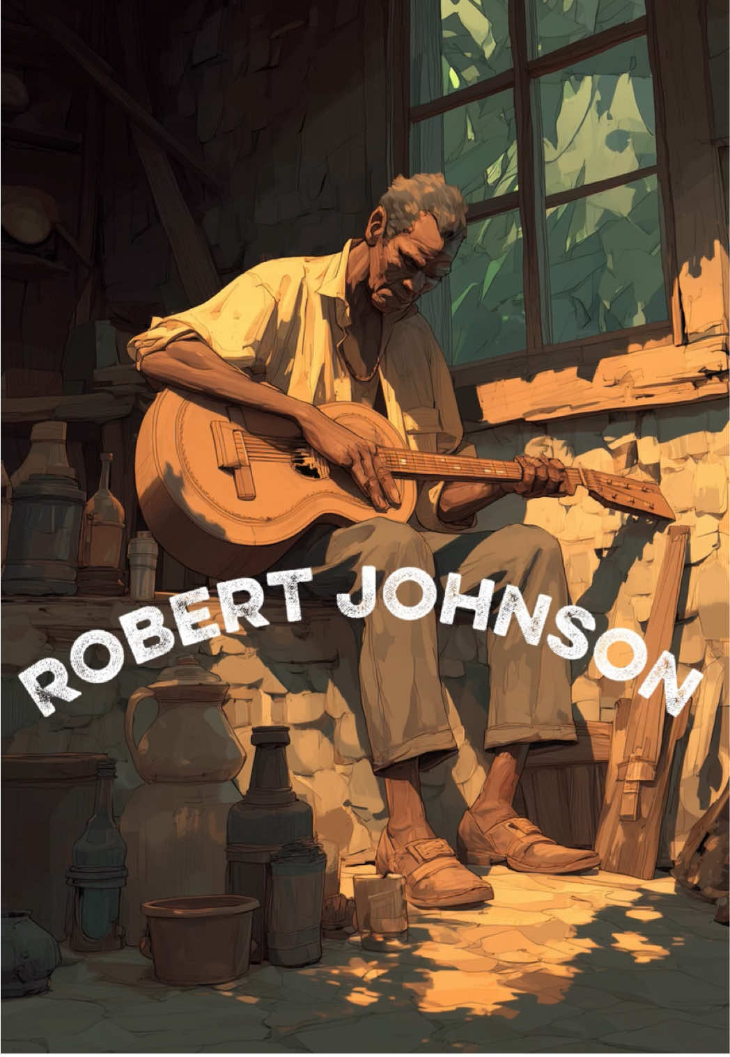 🎸 On raconte qu’un jeune guitariste sans talent a disparu un an… Et qu’il est revenu en jouant du blues comme personne. On dit qu’il aurait fait un pacte avec le Diable, au croisement d’une route du Mississippi. Son nom ? Robert Johnson. #Histoire #personnagehistorique #robertjohnson #pacteaveclediable #musiqueblues 