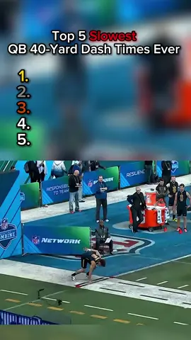 Top 5 Slowest QB 40-Yard Dash Times Ever || #NFLCombine #NFLRanking #TomBrady #PatrickMahomes #NFLEdits    