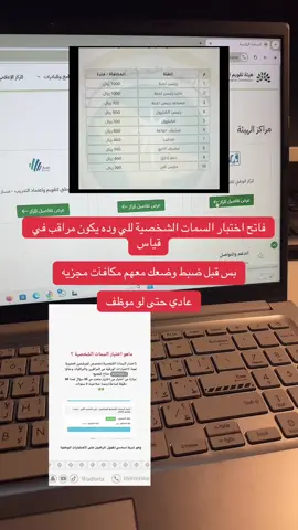 فاتح اختبار السمات الشخصية للي وده يكون مراقب في قياس ‏بس قبل ضبط وضعك معهم مكافآت مجزيه ‏عادي حتى لو موظف