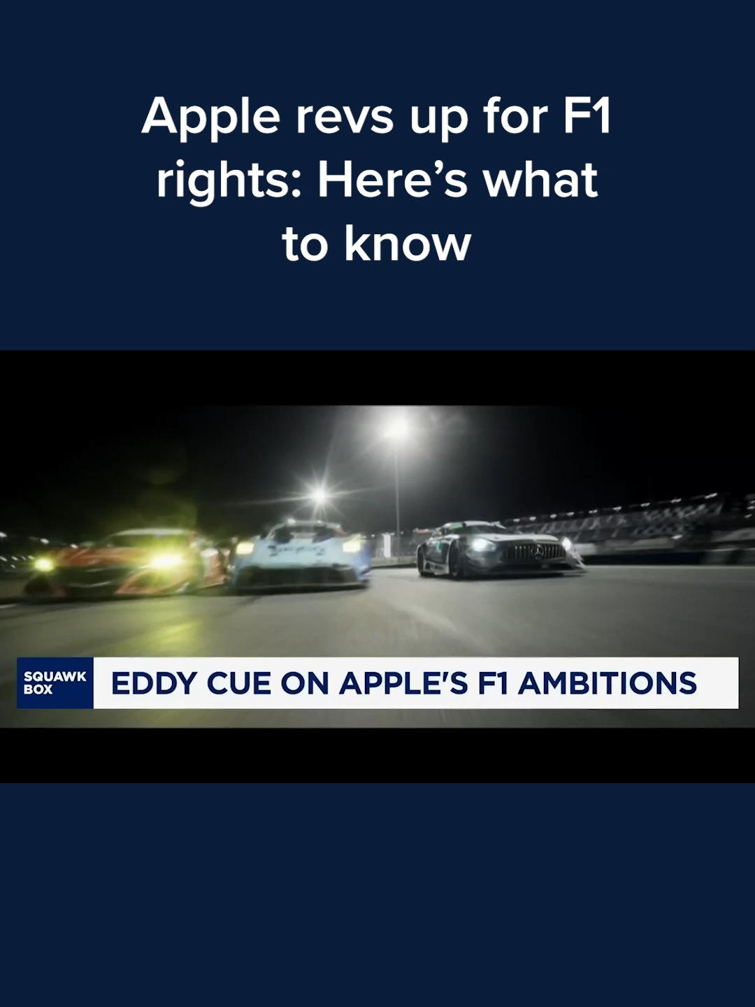 #Apple is about to announce a $140 million per year media rights deal with #F1 for its U.S. rights, according to people familiar with the matter.  Apple’s Eddy Cue said his company would like to buy more sports rights and would seek to change how broadcasts are done. Read more at the #linkinbio or tap on your screen. #CNBC