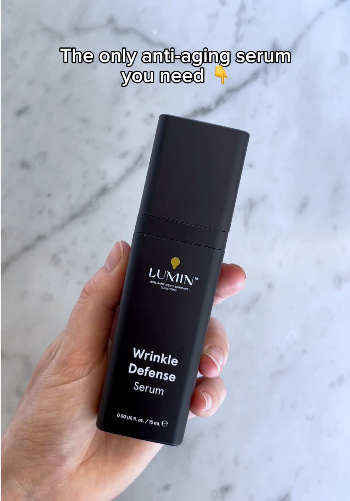 Your search ends here. One serum. All the anti-aging power.  #antiaging #mensskincare #wrinklesbegone 