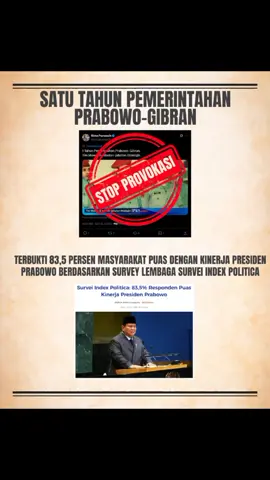 Masyarakat berikan kepercayaan penuh ke PrabowoGibran, angka survei naik drastis tahun ini #1thnPrabowoGibran survei kepuasan pembangunan inklusif 