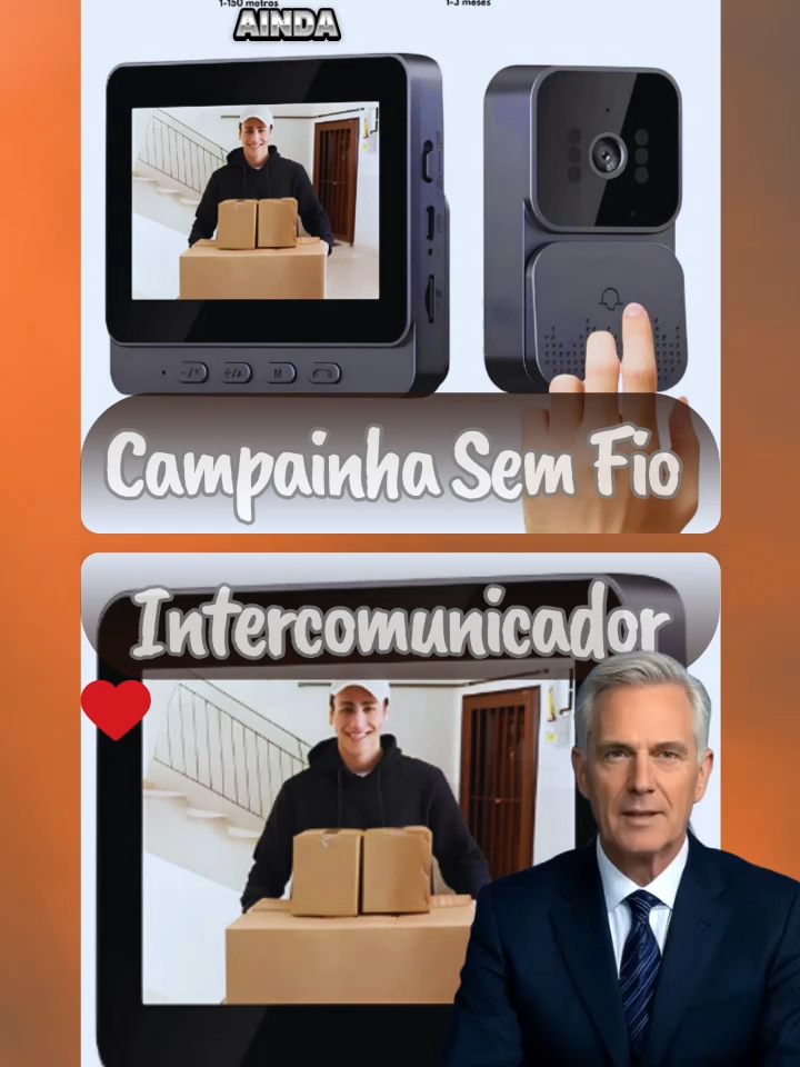 Campainha com Câmera | link: https://collshp.com/afiliado.dias  Mais segurança e praticidade na porta da sua casa! a Campainha Sem Fio com Câmera, Tela de 4,3” e Visão Noturna. você vê e fala com o visitante antes de abrir — de dia ou à noite. #segurança #campainha #video #intercomunicador  #casa #achadosshopee #visãonoturna #ofertashopee #doorbellcamera #wireless #homesecurity  #nightvision #videointercom #smartdoor #homeprotection