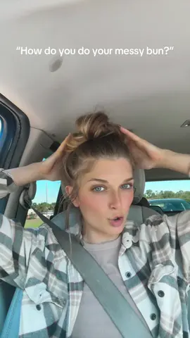 Who else has a two year old throwing things across the car? #messybun #messybuntutorial #toddler #hairtok #hairstyle 