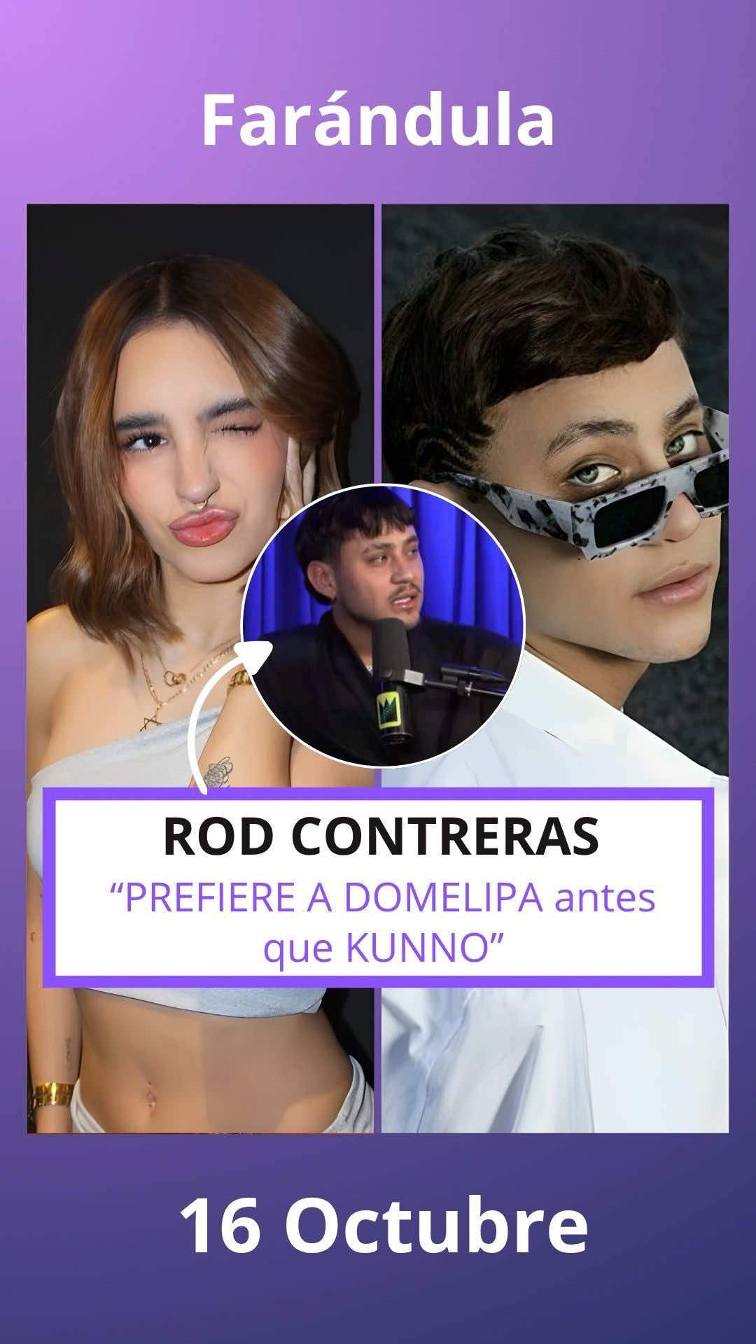 ROD Contreras prefiere a DOMELIPA que a KUNNO #rodcontreras #domelipa #kunno 