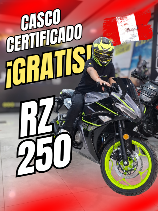🎭 Activa modo criollo 🎺 ¡Por el Mes Criollo, El Cristian de las Motos se ha vuelto loco! 🪖 Te regala un casco certificado GRATIS por comprar la 🏍️ RZ 250 de Ronco. 👀 ¿Moto pistera? ✔️ 💨 ¿Estilo peruano? ✔️ 😎 ¿Casco gratis? ✔️ 🧠 ¿Excusa para salir a dar vueltas por la pista como si fueras en la Panamericana? ✔️✔️✔️ 📲 Etiqueta a tu causa que necesita dejar la bicicleta ya #MesCriollo #parati #MotoPistera #CascoGratis #INDUMOTOSRONCO