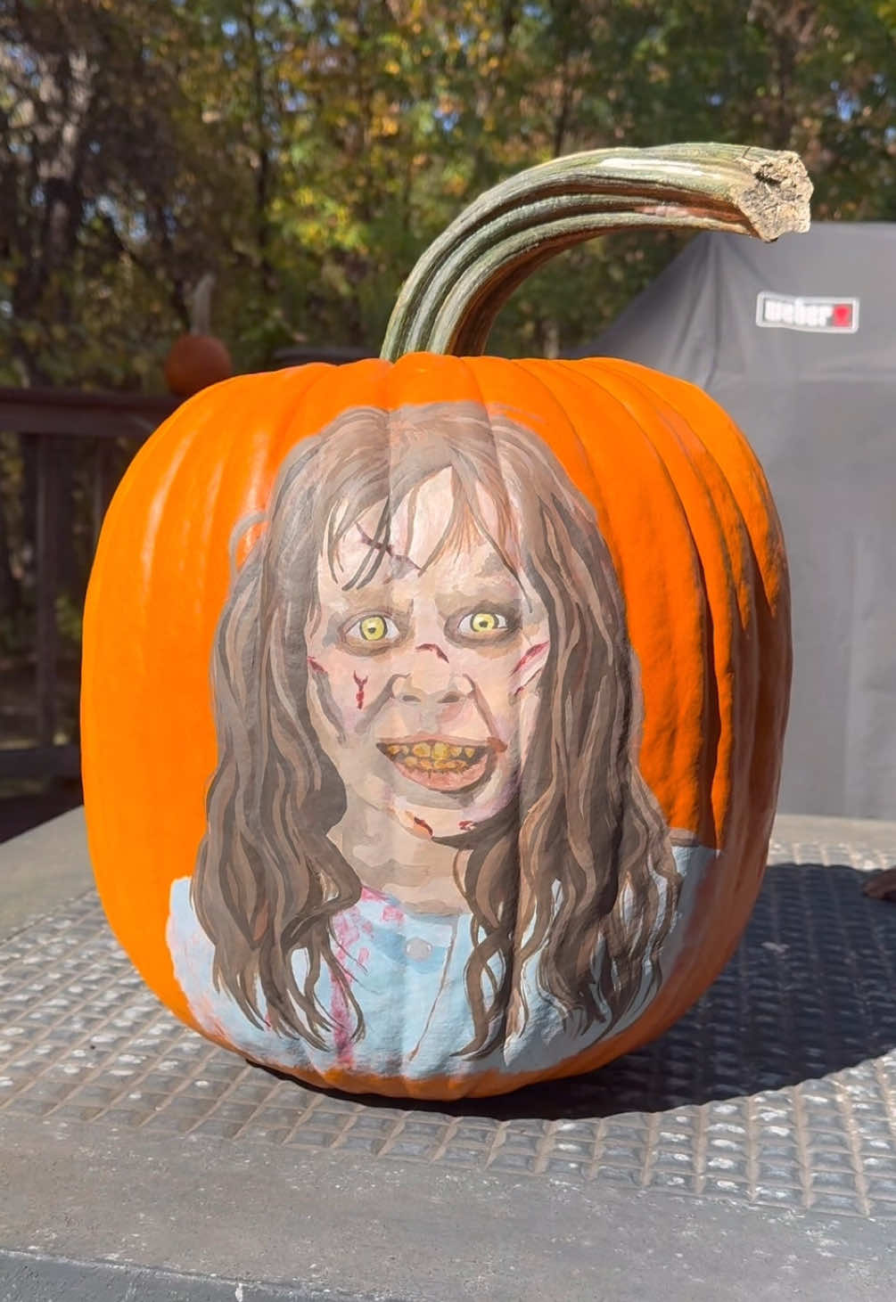 2025 Halloween Pumpkin!🎃👹 #Halloween #Pumpkin #Exorcist #Horror #Painting 