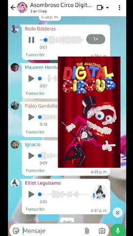 Caine hace un grupo de WhatsApp con los intregrantes del Circo Digital y se 