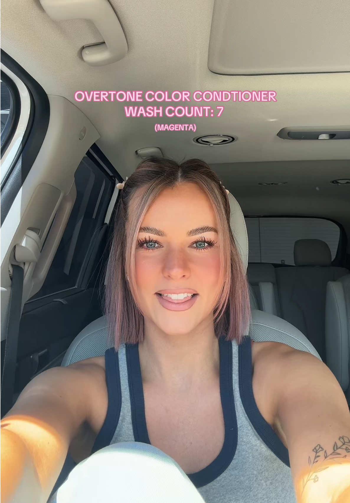 fadinggg but it’s still so pretty and subtle! 🩷 @oVertone Color #overtone #colorconditioner #pinkhair #bobhaircut 