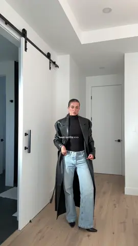 Except this leather trench coat is anything but basic @Naked Wardrobe #outfitinspo #OOTD #nakedwardrobepartner 