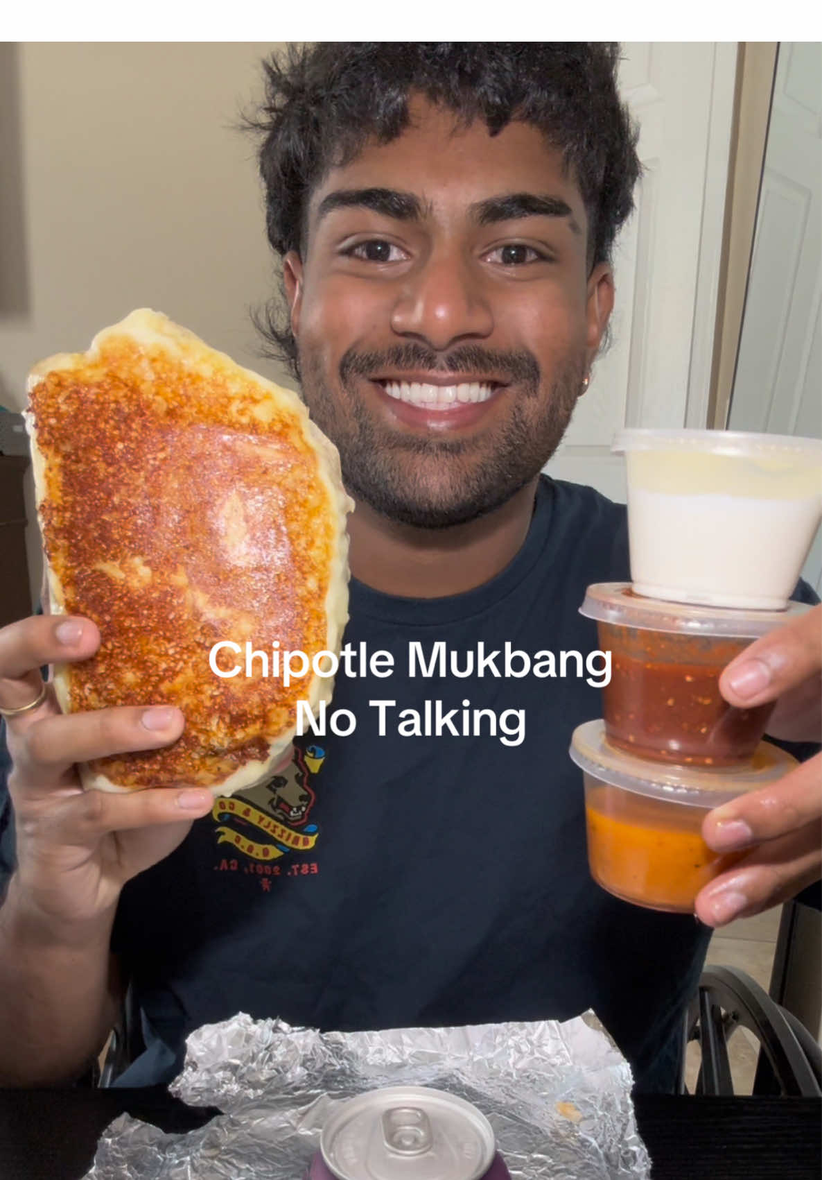 Chipotle Burrito Mukbang! 🌯 Yall that sour cream + vinaigrette mix was going crazyyyyy today 🔥 10/10 meal everything was just hitting. I posted a poll chipotle or moe’s and chipotle won!  So make sure you follow so you can vote in the next one if you haven’t already! ❤️ #chipotle #mukbang #asmr #mukbangasmr #notalkingasmr 