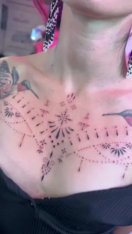 Beautiful chest piece for a beautiful soul #ornamentaltattoo #chesttattoo  Healed humming birds by @Jeff Terrell 