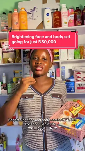 Brightening face and body combo N30,000 Location: Benin city 📍 091….3081….8670 #secosmeticsbenin #skincarevendorinbenincity #skincarerecommendations #brigteningcream #skincaretips 