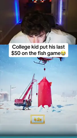 College kid put his last $50 on the fish game 😭 #streaming #kick #fishgame #fishing 