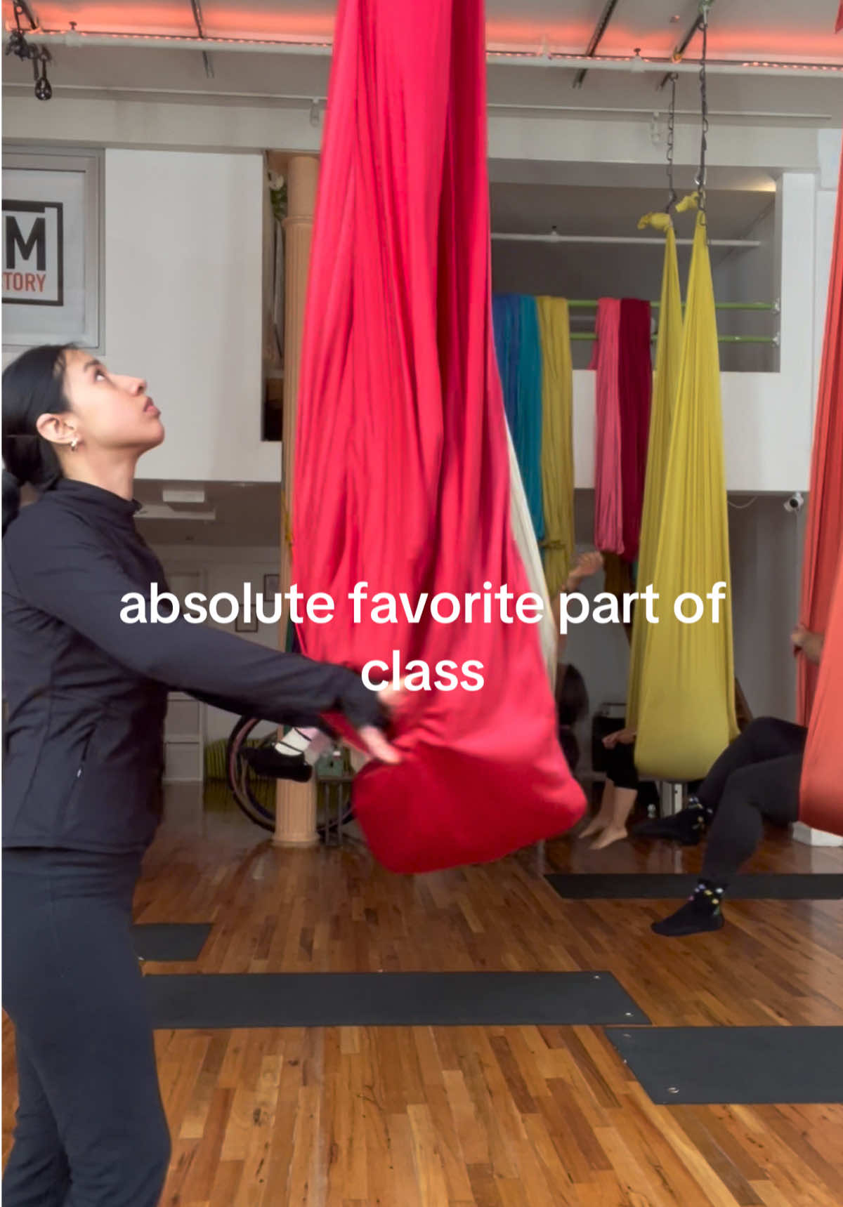 I love aerial yoga (and lying down)