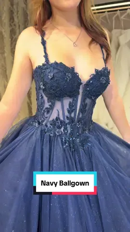 Stunning navy blue princess ballgown 💙 #prom #promdress #schoolleaver #promdresses #pinkpromdress 