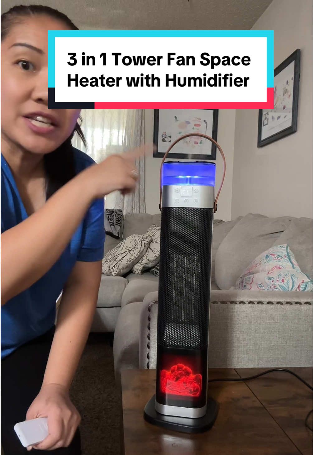 3 in 1 Tower Fan Space Heater with Humidifier #heater#spaceheater#humidifier#wintertime 