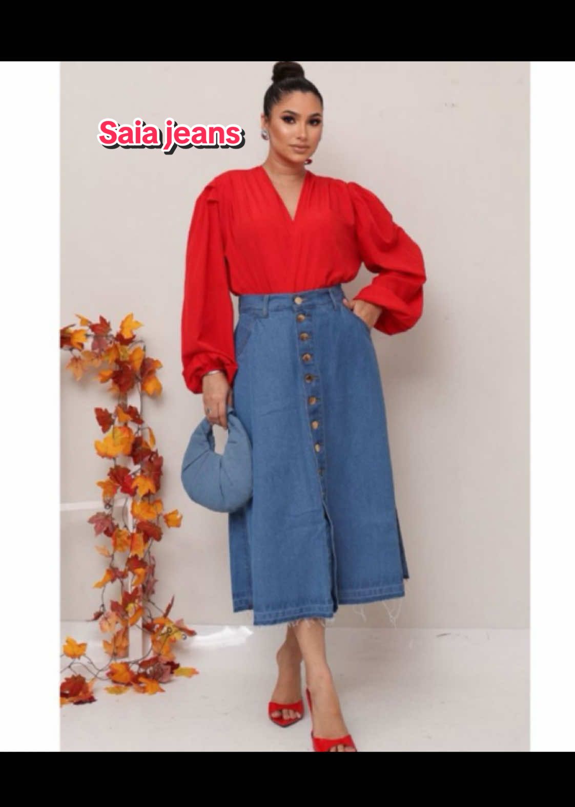 Saia Jeans Longa Feminino Moda Crista Evangélica ##modafeminina##modaevangelica##modacristã##saia#shopee
