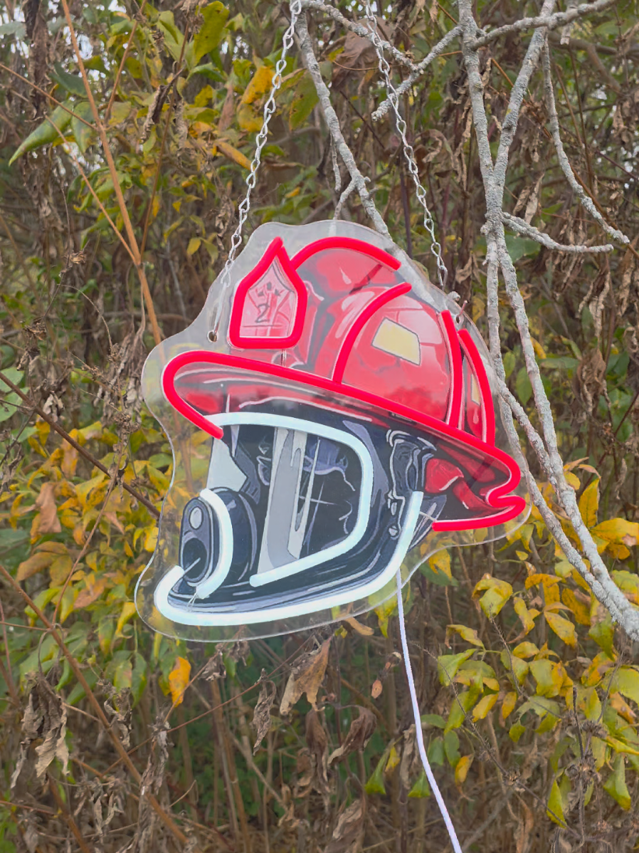 check out thede awesome firefighter Helmet neon led sign!  these are awesome and a must have accessory for ang and all firefighters lets go #firefighter #firefighters #firestation #firedepartment 