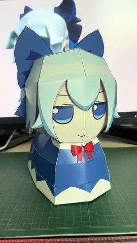 If you want to find the templates I used to make Cirno's papercraft, I'll leave you the creator's account, it's called @Mega 8960 #touhouproject #touhou #cirno #cirnofumo #papercraft 