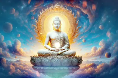 The Buddha and the Demon of a Thousand Shadows  For centuries, the land of Samdrava was cloaked in fear. Beneath its mountains and rivers, a demon stirred — an ancient spirit known only as Tāmasra, “The One Who Devours Light.” It did not strike with fire or steel, but with doubt, division, and despair. Kings turned cruel. Families turned against each other. Crops withered not from drought, but from hopelessness that crept into the very soul of the earth. The people prayed for deliverance — for centuries, they prayed. Then, one night, the stars above paused. Not dimmed. Not blinked. Paused — as though holding their breath. From the horizon rose a glowing lotus, vast and weightless, bearing the Buddha himself, seated in timeless meditation. His body glowed with the calm fire of awakening, and behind him, a mandala of celestial flames ignited the heavens. Tāmasra awoke. With a roar that shook mountains and shattered glass across cities, the demon emerged from the void — a form woven of smoke, sorrow, and a thousand screaming faces. “You do not belong here!” it hissed. “This land is mine!” The Buddha did not answer with words. He answered with presence. Eyes closed, he radiated a peace so profound it silenced every cry in the air. His floating lotus hovered over the city, casting light into every shadow. Where the demon’s darkness surged forward, it was not met with force — but with stillness. And that stillness unraveled Tāmasra. Piece by piece, scream by scream, the demon dissolved in the light of unshakable truth. Not destroyed — but seen. And in being seen, it could no longer haunt. By morning, the skies were clear. Flowers bloomed across hills once barren. Rivers that had dried up began to sing. People emerged from their homes, looking up at the fading trail of light where the Buddha had risen once more into the stars. From that day onward, Samdrava was never the same. Not because evil was gone, but because stillness had taken root in the hearts of its people. Even the oldest darkness can be undone by one being who refuses to be moved by fear. #BuddhaInTheSky #SpiritualWarfare #CelestialPeace #AncientWisdom #AwakeningStory